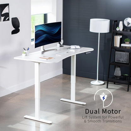 Elevate Your Workspace: 63" x 32" Dual Motor Electric Standing Desk with Personalized Push Button Memory Controller