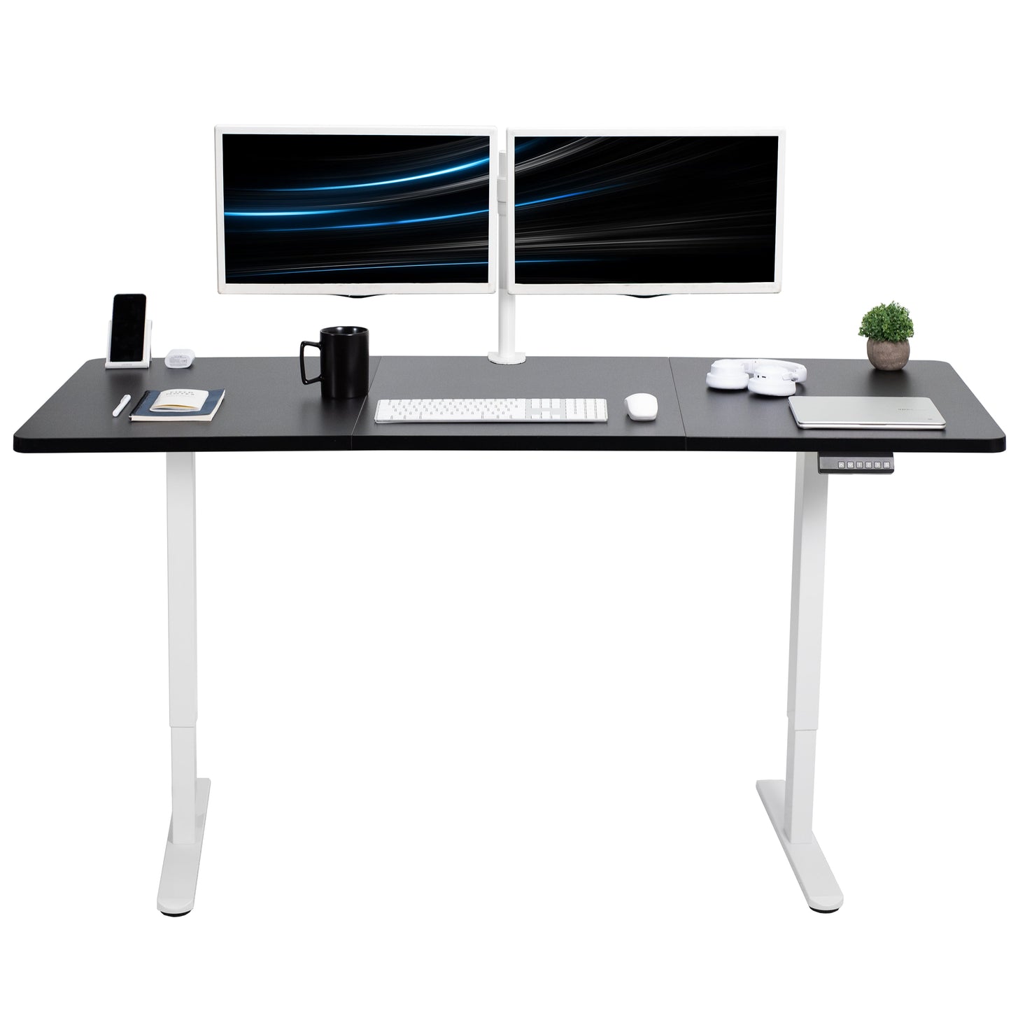 Expansive Dual Motor Electric Standing Desk - 71" x 30" for Easy Height Adjustment