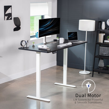 Expansive Dual Motor Electric Standing Desk - 71" x 30" for Easy Height Adjustment