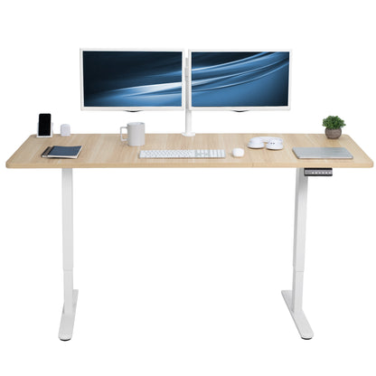 Expansive Dual Motor Electric Standing Desk - 71" x 30" for Easy Height Adjustment