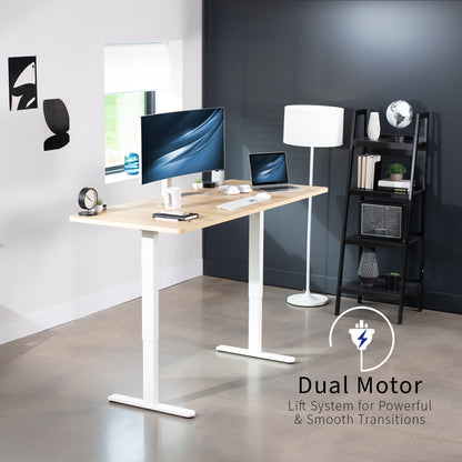 Expansive Dual Motor Electric Standing Desk - 71" x 30" for Easy Height Adjustment