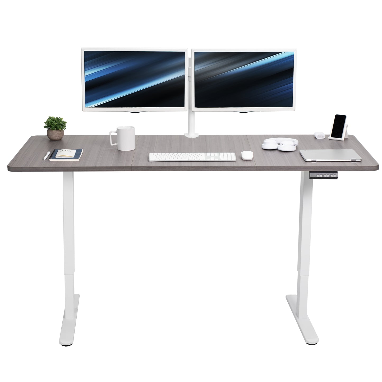 Expansive Dual Motor Electric Standing Desk - 71" x 30" for Easy Height Adjustment