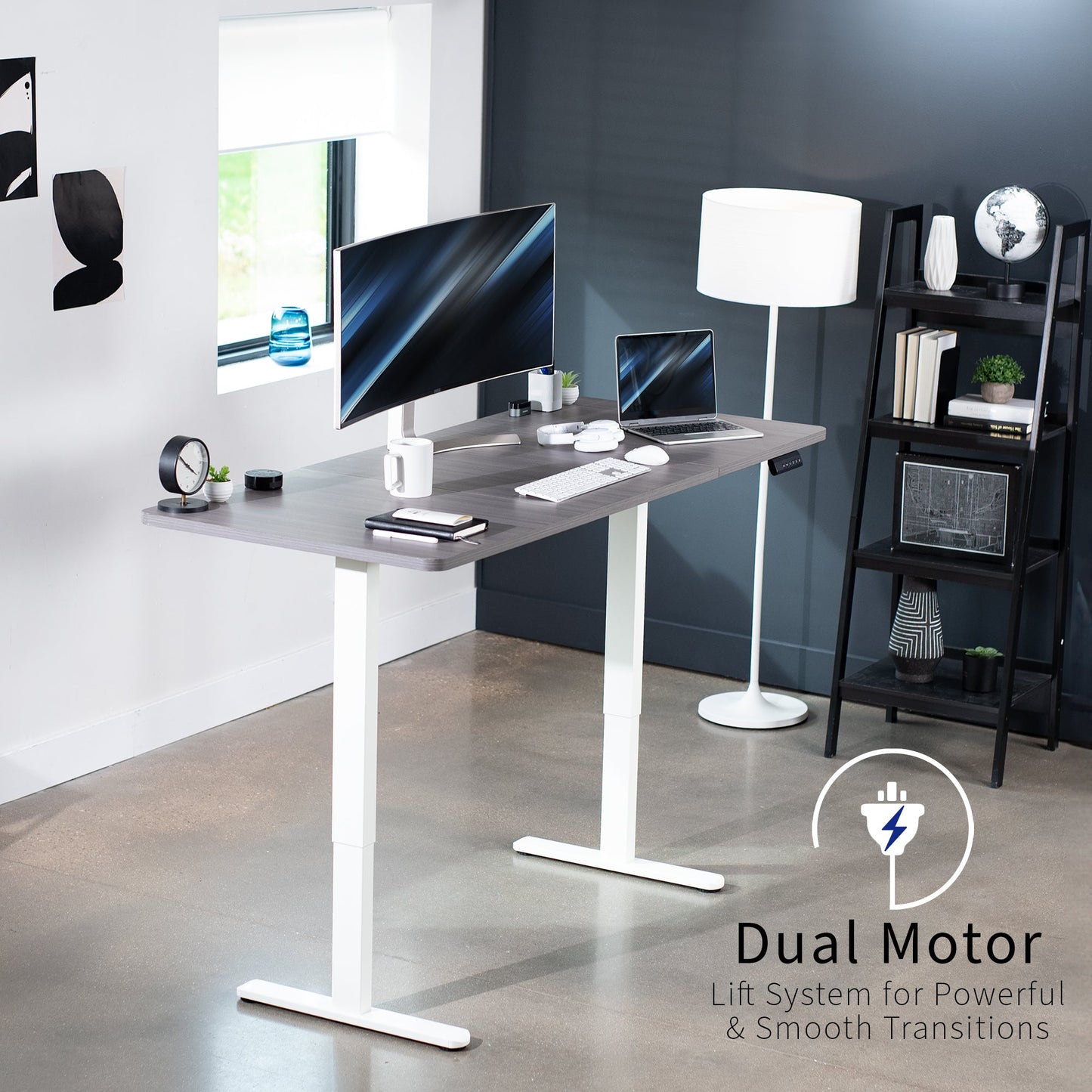 Expansive Dual Motor Electric Standing Desk - 71" x 30" for Easy Height Adjustment