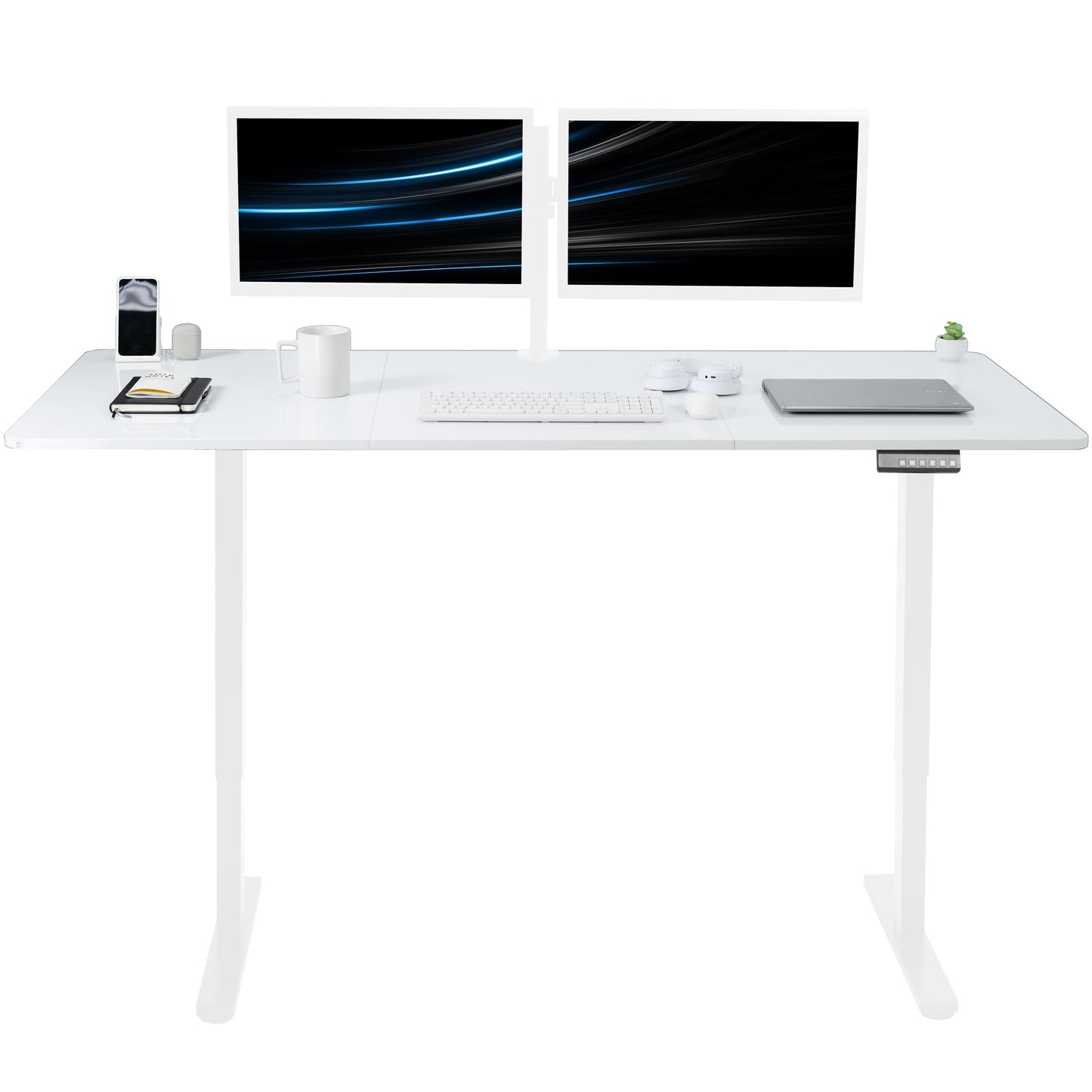 Expansive Dual Motor Electric Standing Desk - 71" x 30" for Easy Height Adjustment