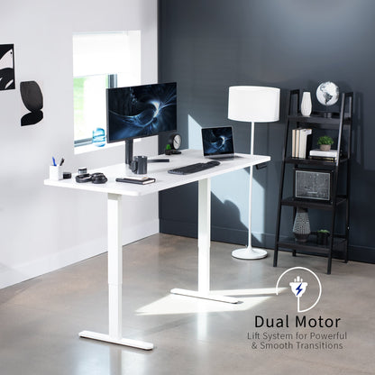 Expansive Dual Motor Electric Standing Desk - 71" x 30" for Easy Height Adjustment