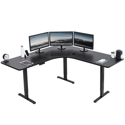 Ergonomic Curved Corner Electric Desk with Triple Motors & One-Touch Memory Control