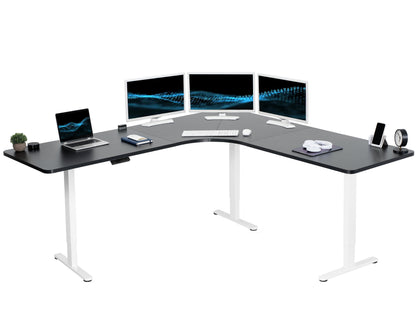 Ergonomic Curved Corner Electric Desk with Triple Motors & One-Touch Memory Control