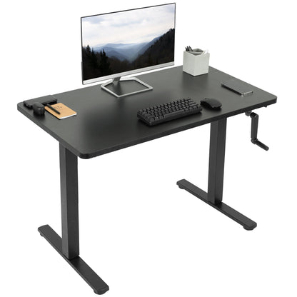 Versatile 43" x 24" Manual Height-Adjustable Desk for Your Ideal Workspace