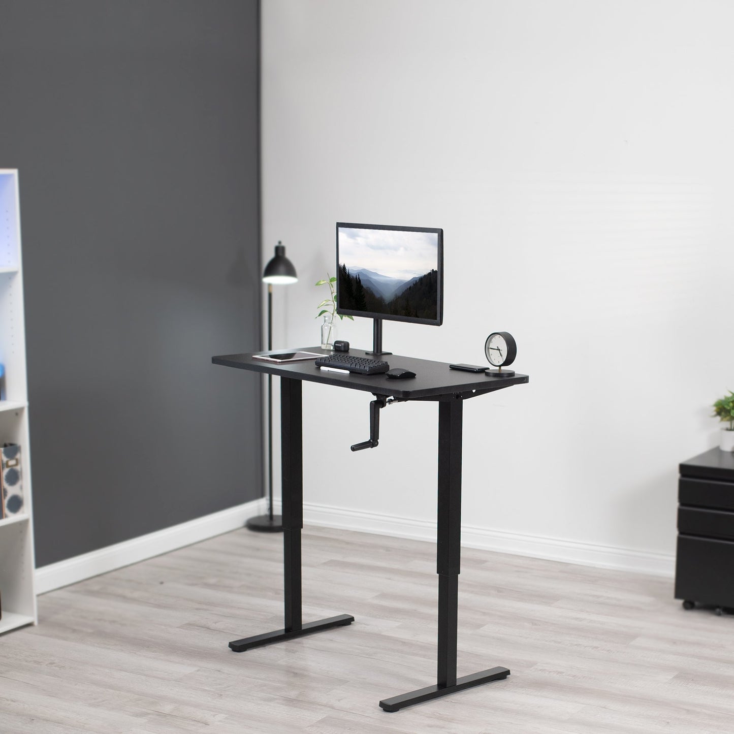 Versatile 43" x 24" Manual Height-Adjustable Desk for Your Ideal Workspace