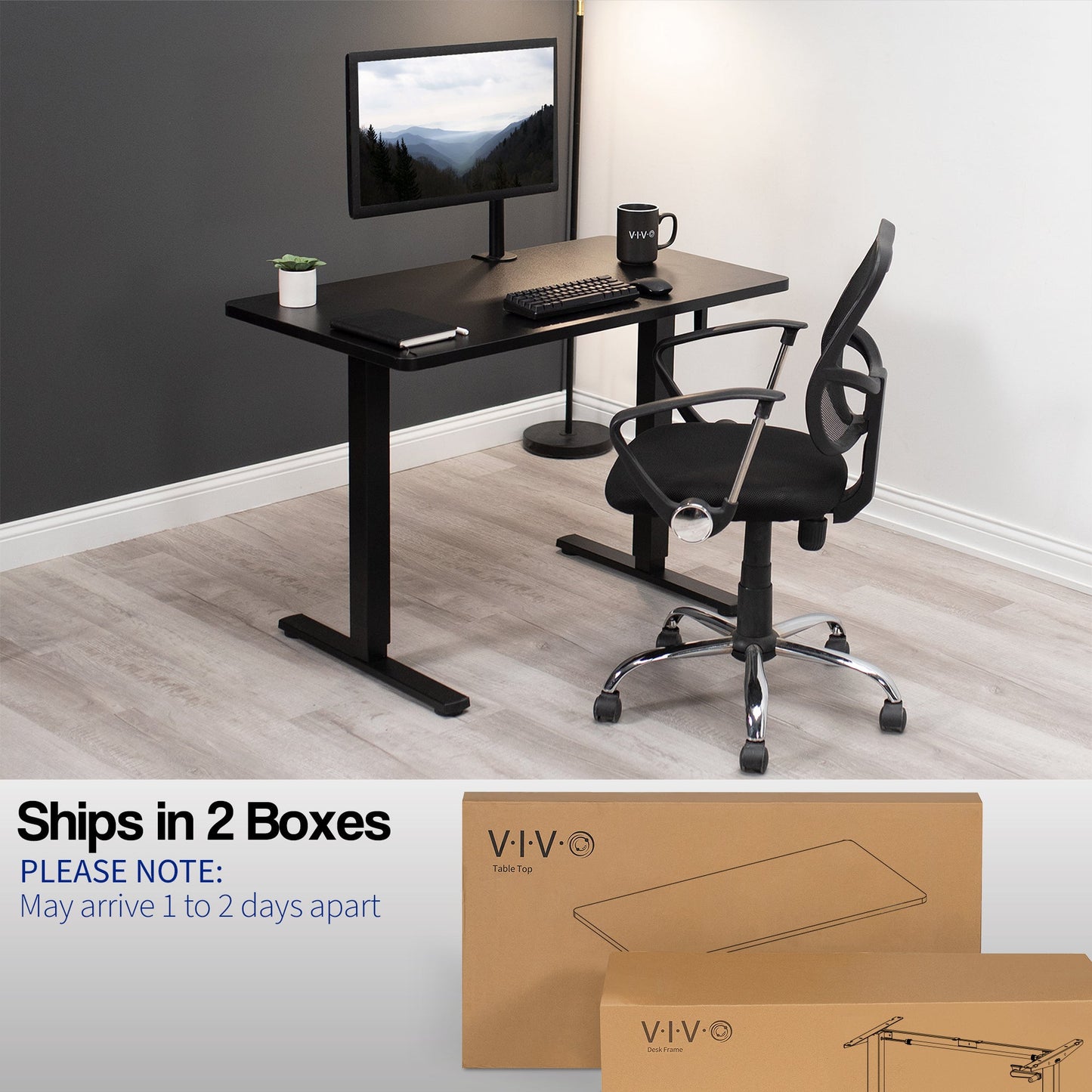 Versatile 43" x 24" Manual Height-Adjustable Desk for Your Ideal Workspace