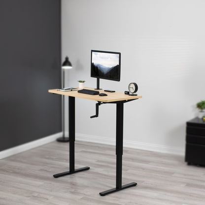 Versatile 43" x 24" Manual Height-Adjustable Desk for Your Ideal Workspace