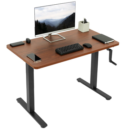 Versatile 43" x 24" Manual Height-Adjustable Desk for Your Ideal Workspace