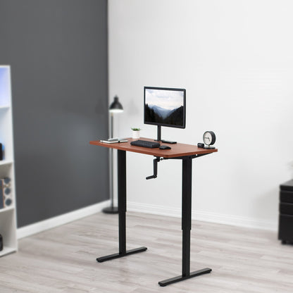 Versatile 43" x 24" Manual Height-Adjustable Desk for Your Ideal Workspace