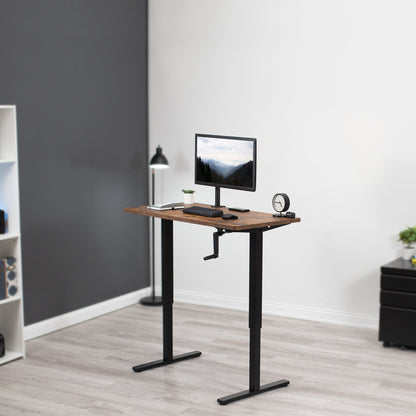 Versatile 43" x 24" Manual Height-Adjustable Desk for Your Ideal Workspace