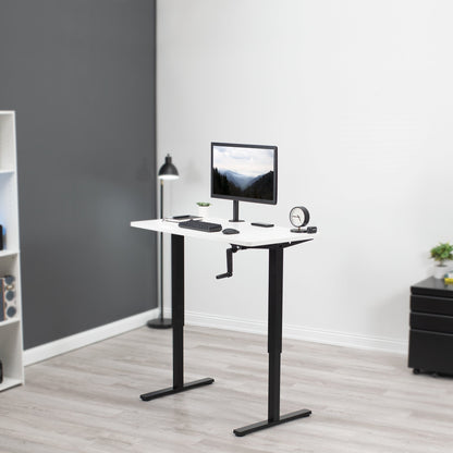 Versatile 43" x 24" Manual Height-Adjustable Desk for Your Ideal Workspace