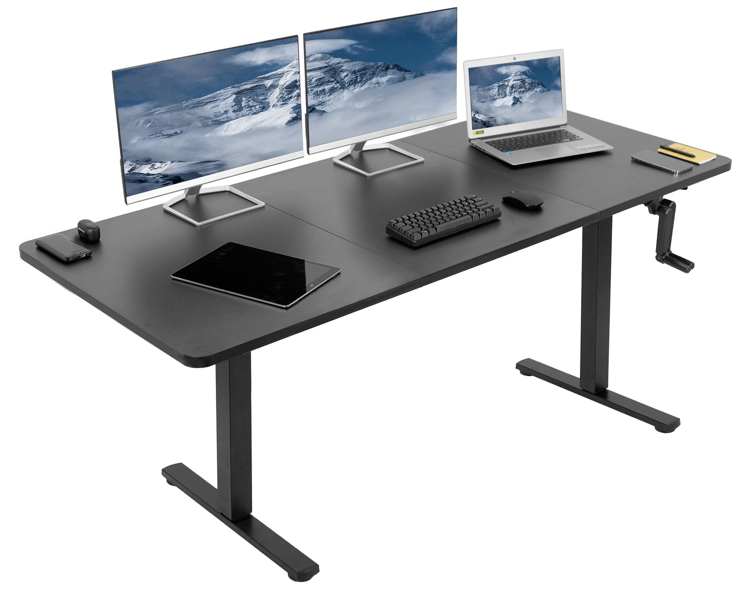 Spacious 71" x 30" Manual Height Adjustable Desk for Ultimate Comfort and Versatility