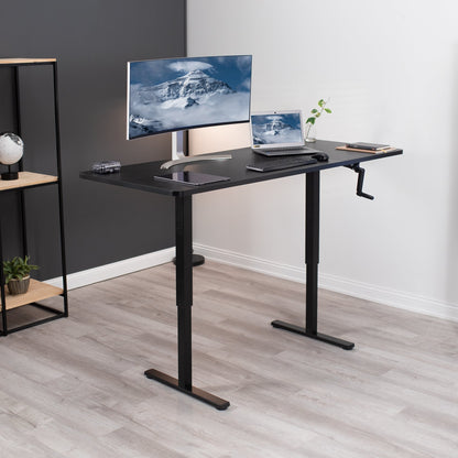 Spacious 71" x 30" Manual Height Adjustable Desk for Ultimate Comfort and Versatility