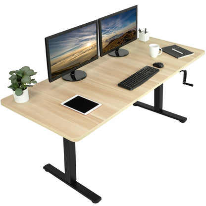 Spacious 71" x 30" Manual Height Adjustable Desk for Ultimate Comfort and Versatility