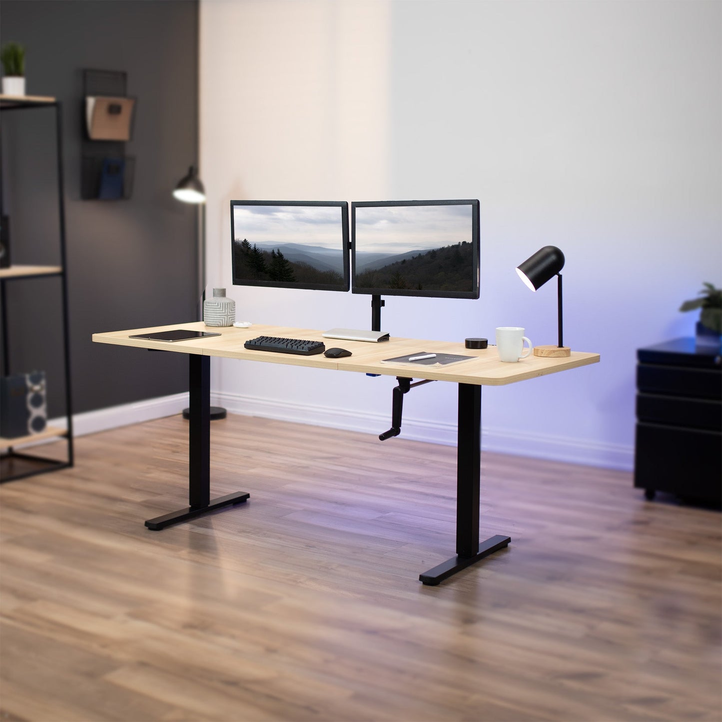 Spacious 71" x 30" Manual Height Adjustable Desk for Ultimate Comfort and Versatility