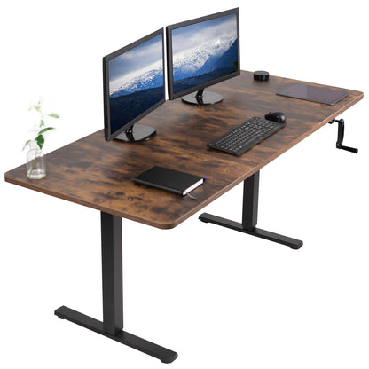 Spacious 71" x 30" Manual Height Adjustable Desk for Ultimate Comfort and Versatility