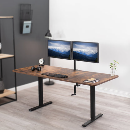 Spacious 71" x 30" Manual Height Adjustable Desk for Ultimate Comfort and Versatility