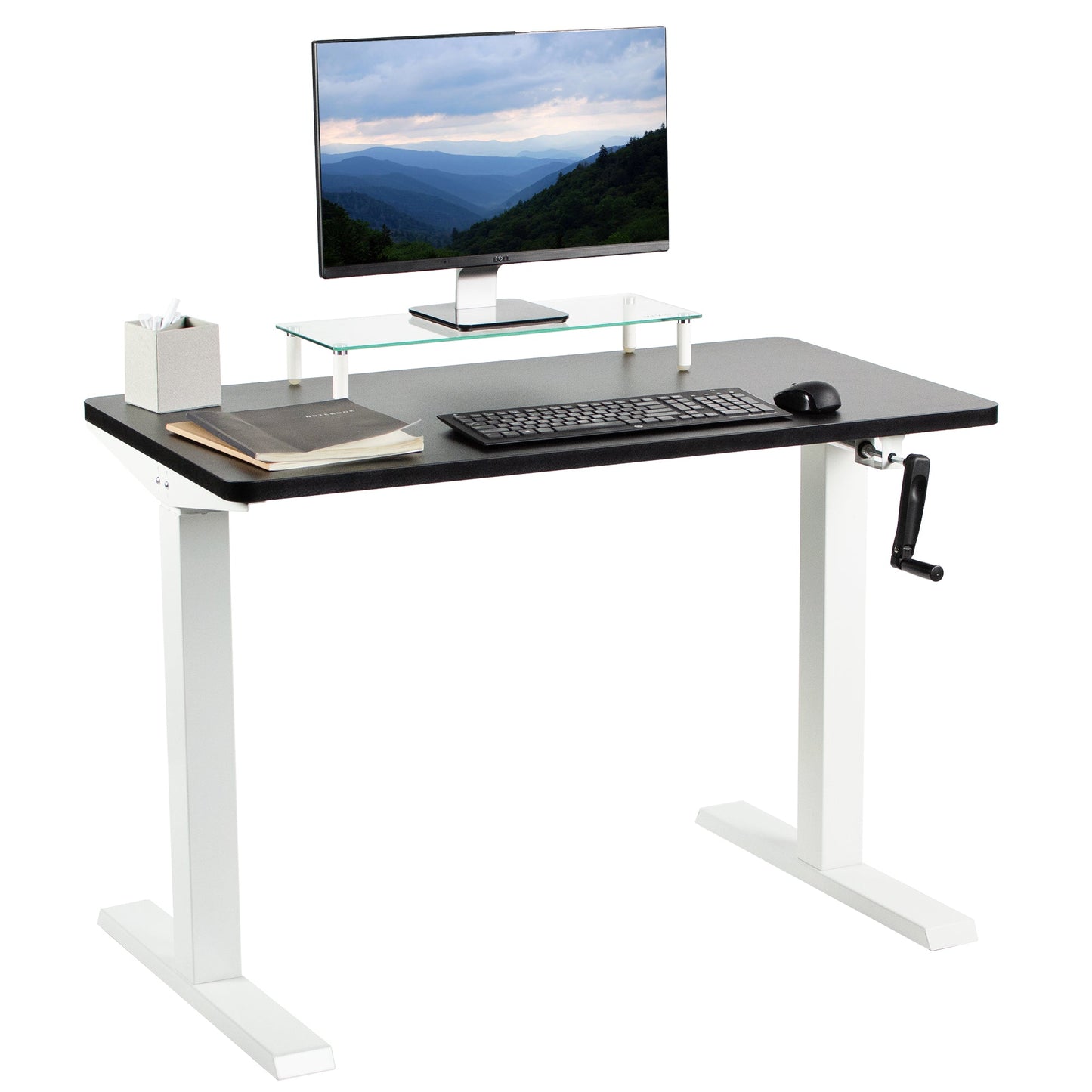 Versatile 43" x 24" Manual Height-Adjustable Desk for Your Ideal Workspace