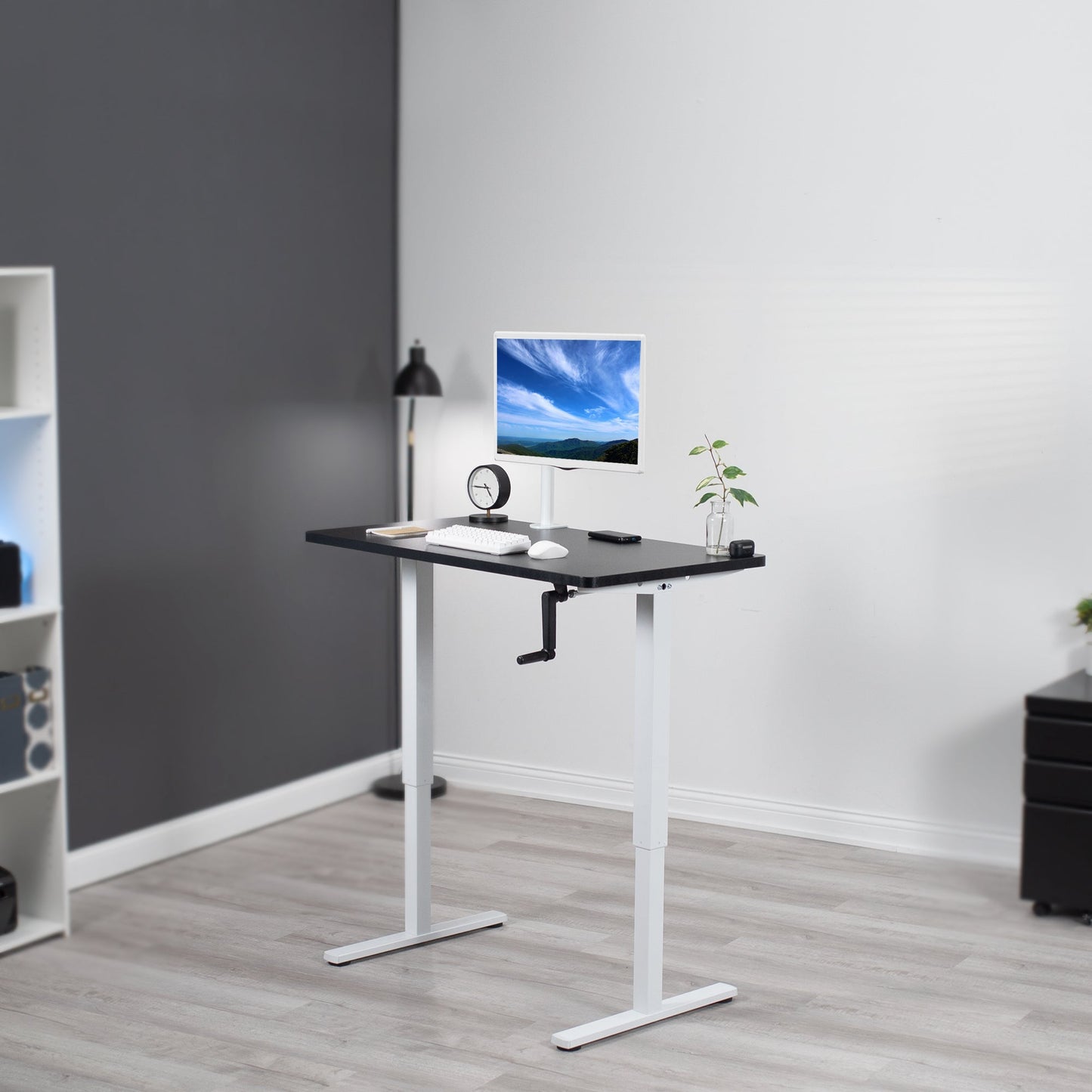 Versatile 43" x 24" Manual Height-Adjustable Desk for Your Ideal Workspace