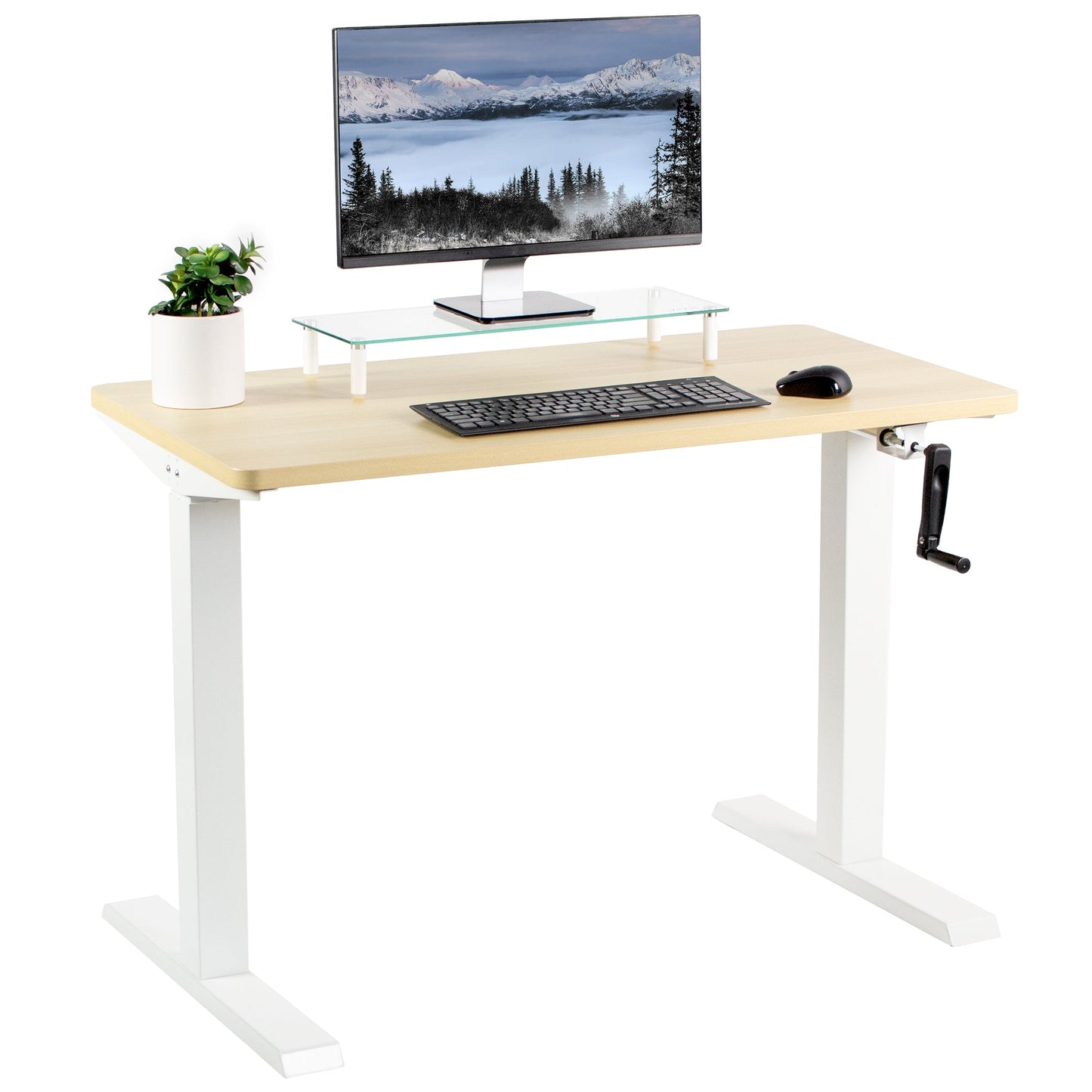 Versatile 43" x 24" Manual Height-Adjustable Desk for Your Ideal Workspace