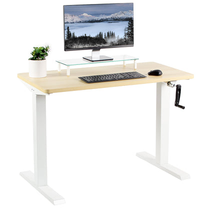 Versatile 43" x 24" Manual Height-Adjustable Desk for Your Ideal Workspace