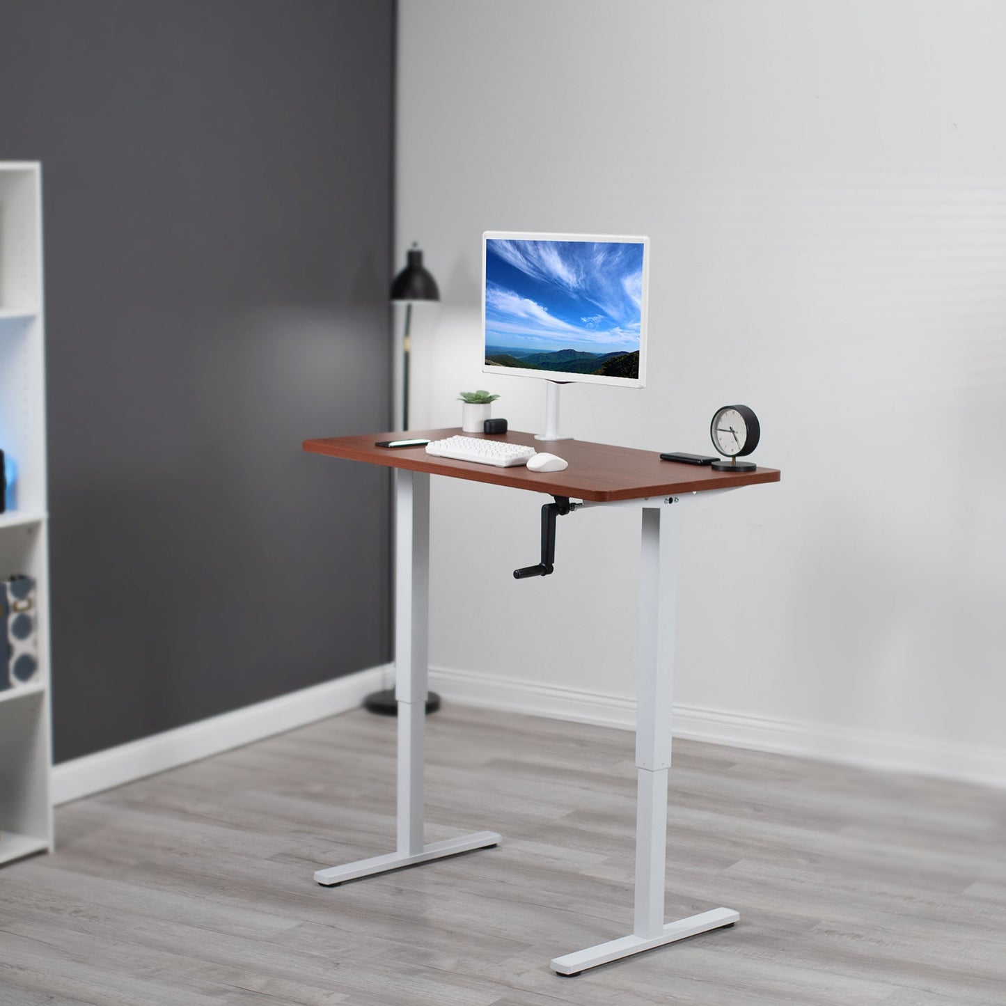 Versatile 43" x 24" Manual Height-Adjustable Desk for Your Ideal Workspace