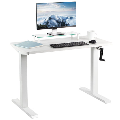 Versatile 43" x 24" Manual Height-Adjustable Desk for Your Ideal Workspace