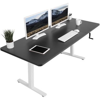 Spacious 71" x 30" Manual Height Adjustable Desk for Ultimate Comfort and Versatility