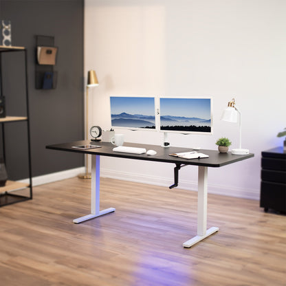 Spacious 71" x 30" Manual Height Adjustable Desk for Ultimate Comfort and Versatility