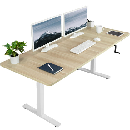 Spacious 71" x 30" Manual Height Adjustable Desk for Ultimate Comfort and Versatility