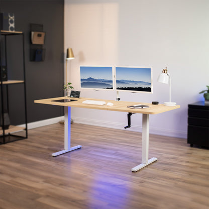 Spacious 71" x 30" Manual Height Adjustable Desk for Ultimate Comfort and Versatility