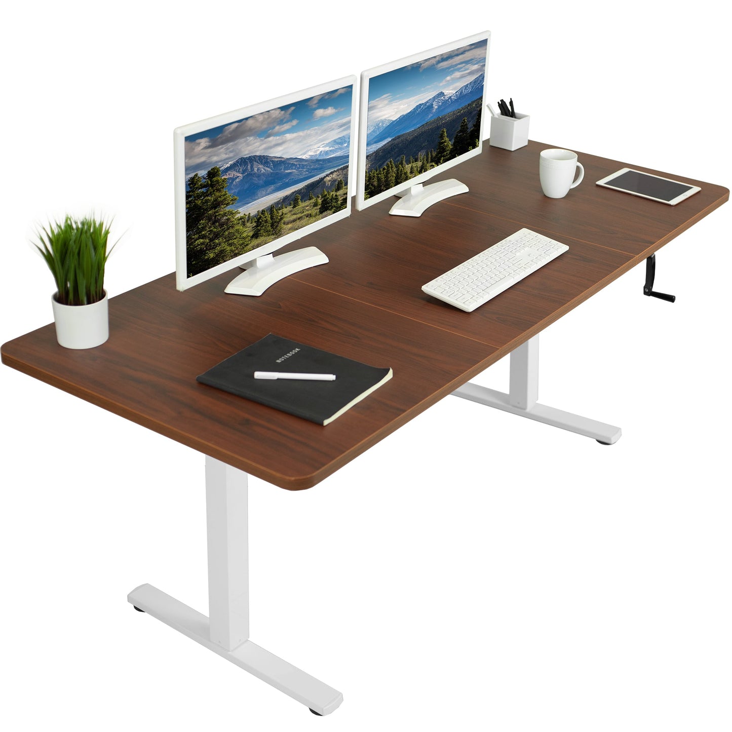 Spacious 71" x 30" Manual Height Adjustable Desk for Ultimate Comfort and Versatility