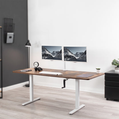 Spacious 71" x 30" Manual Height Adjustable Desk for Ultimate Comfort and Versatility