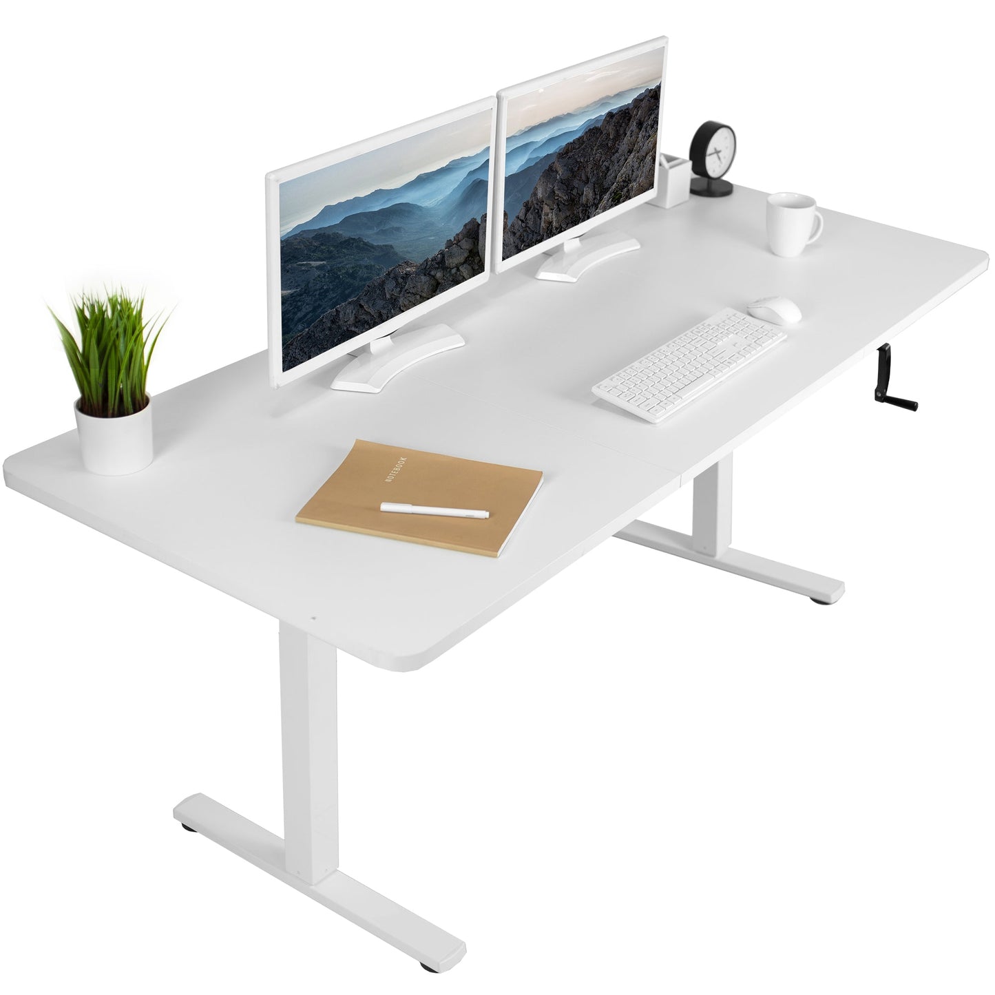 Spacious 71" x 30" Manual Height Adjustable Desk for Ultimate Comfort and Versatility