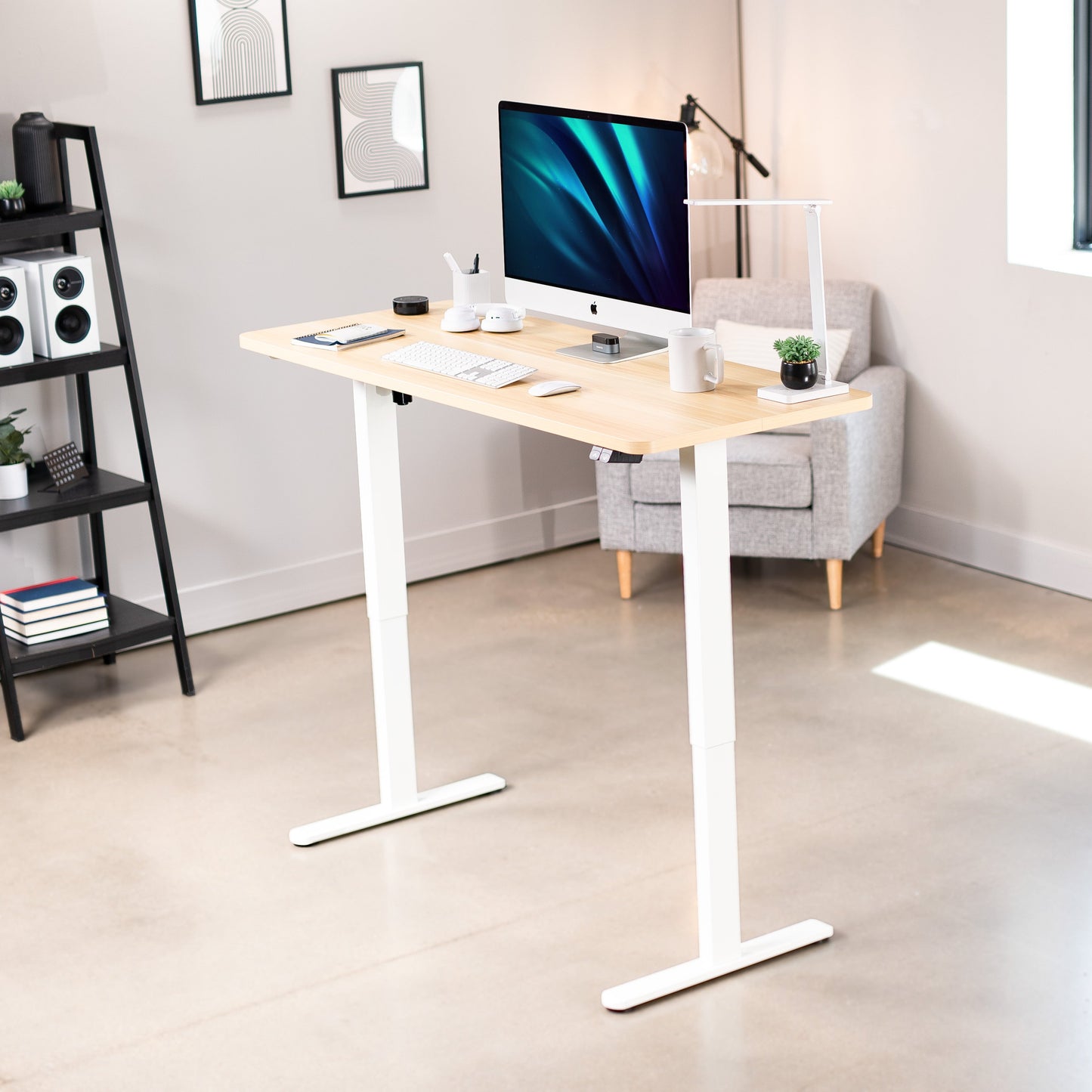 Spacious 60" x 24" Electric Standing Desk with Convenient 2-Button Controller