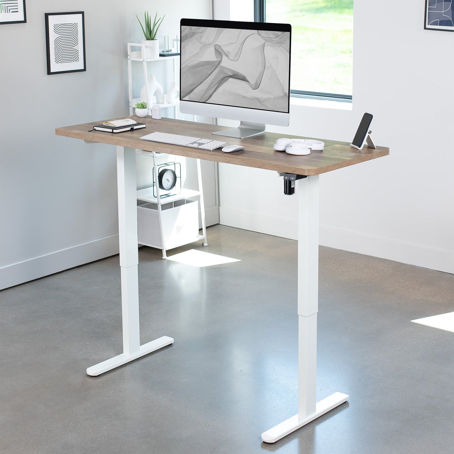 Spacious 60" x 24" Electric Standing Desk with Convenient 2-Button Controller