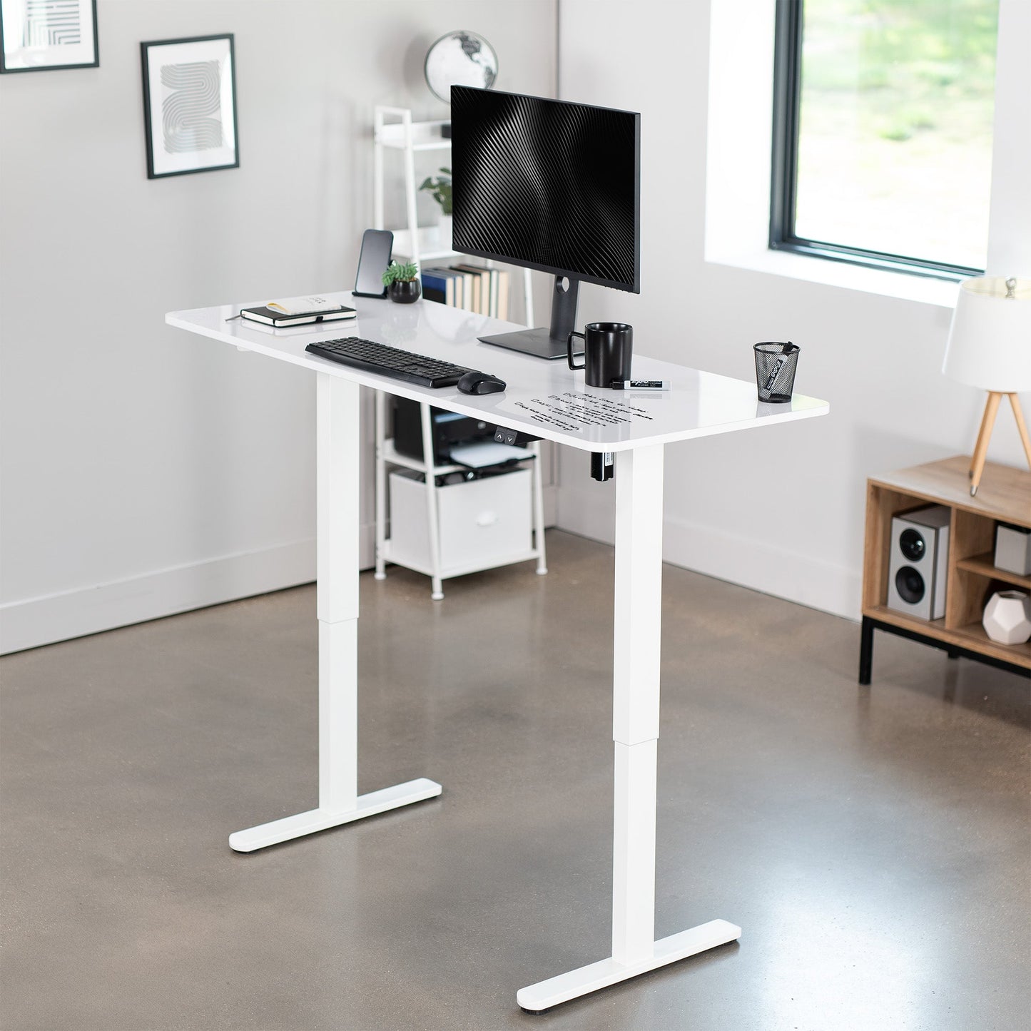 Spacious 60" x 24" Electric Standing Desk with Convenient 2-Button Controller