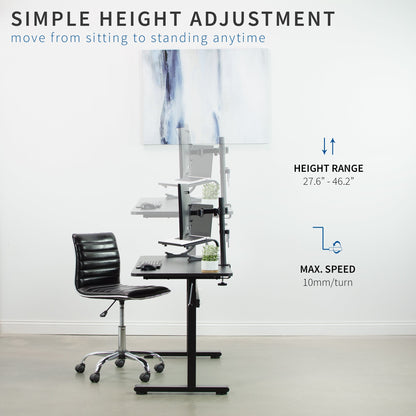 Transform Your Workspace with a 55" x 24" Crank Height Adjustable Desk!