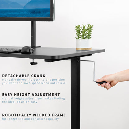 Transform Your Workspace with a 55" x 24" Crank Height Adjustable Desk!